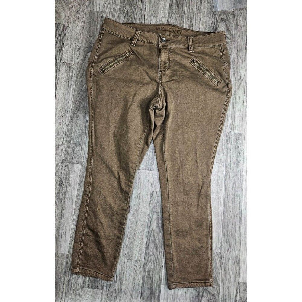 Jag Jeans Womens Size 14W Mid Rise Skinny Brown Denim Jeans